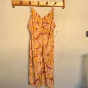 Nine West Ruched Front Strappy Midi Dress